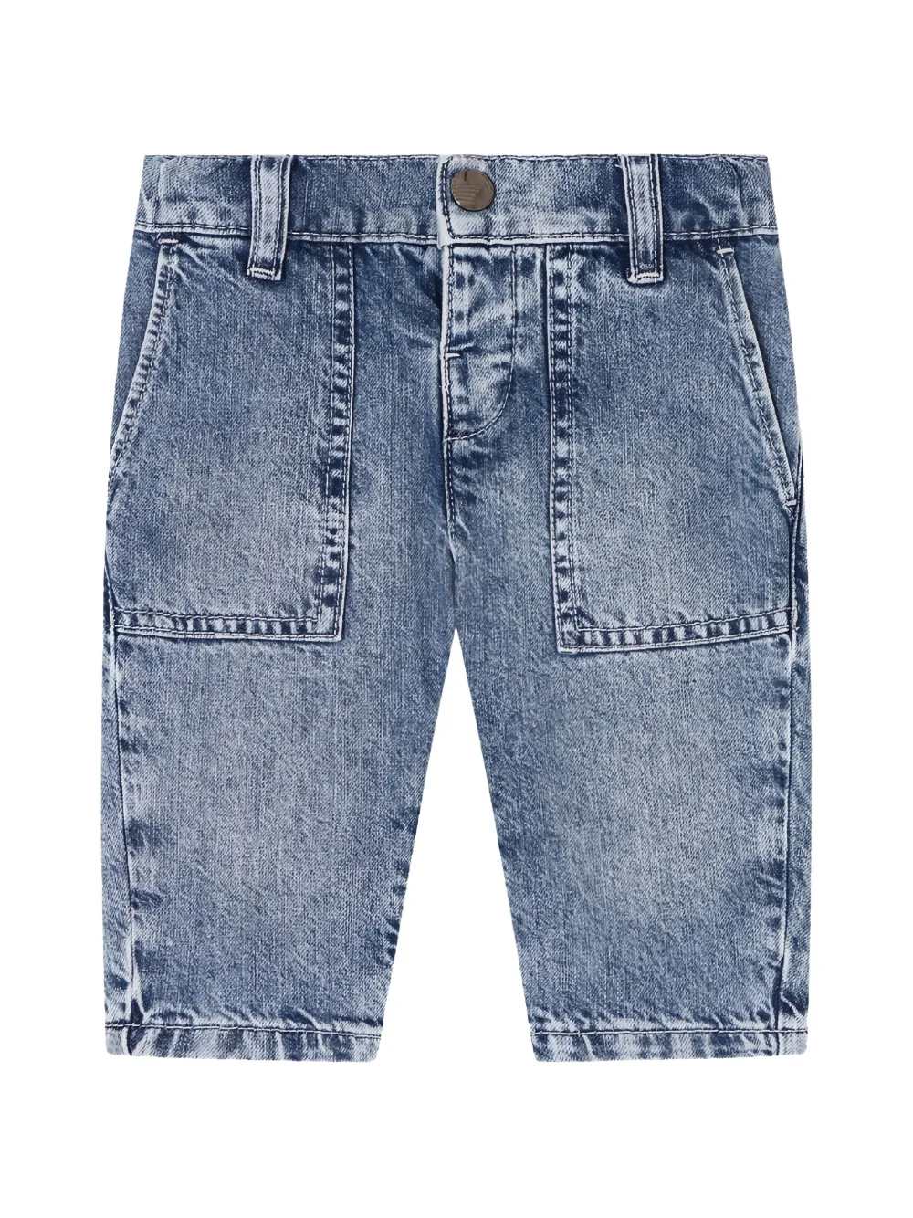 Emporio Armani Kids button-fastening jeans - Blu