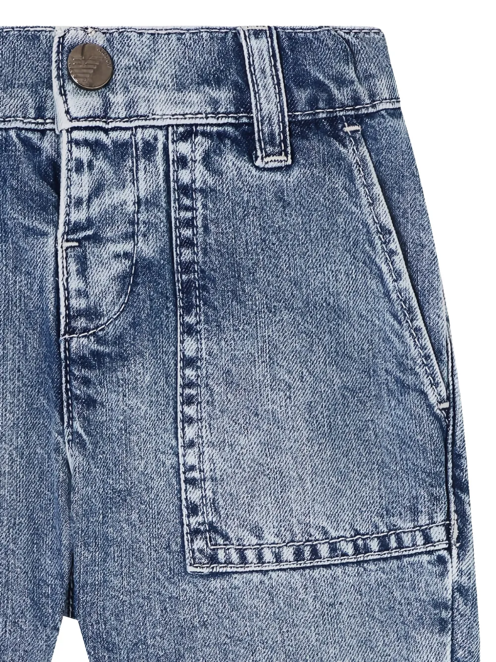 Emporio Armani Kids Jeans met knoopsluiting Blauw