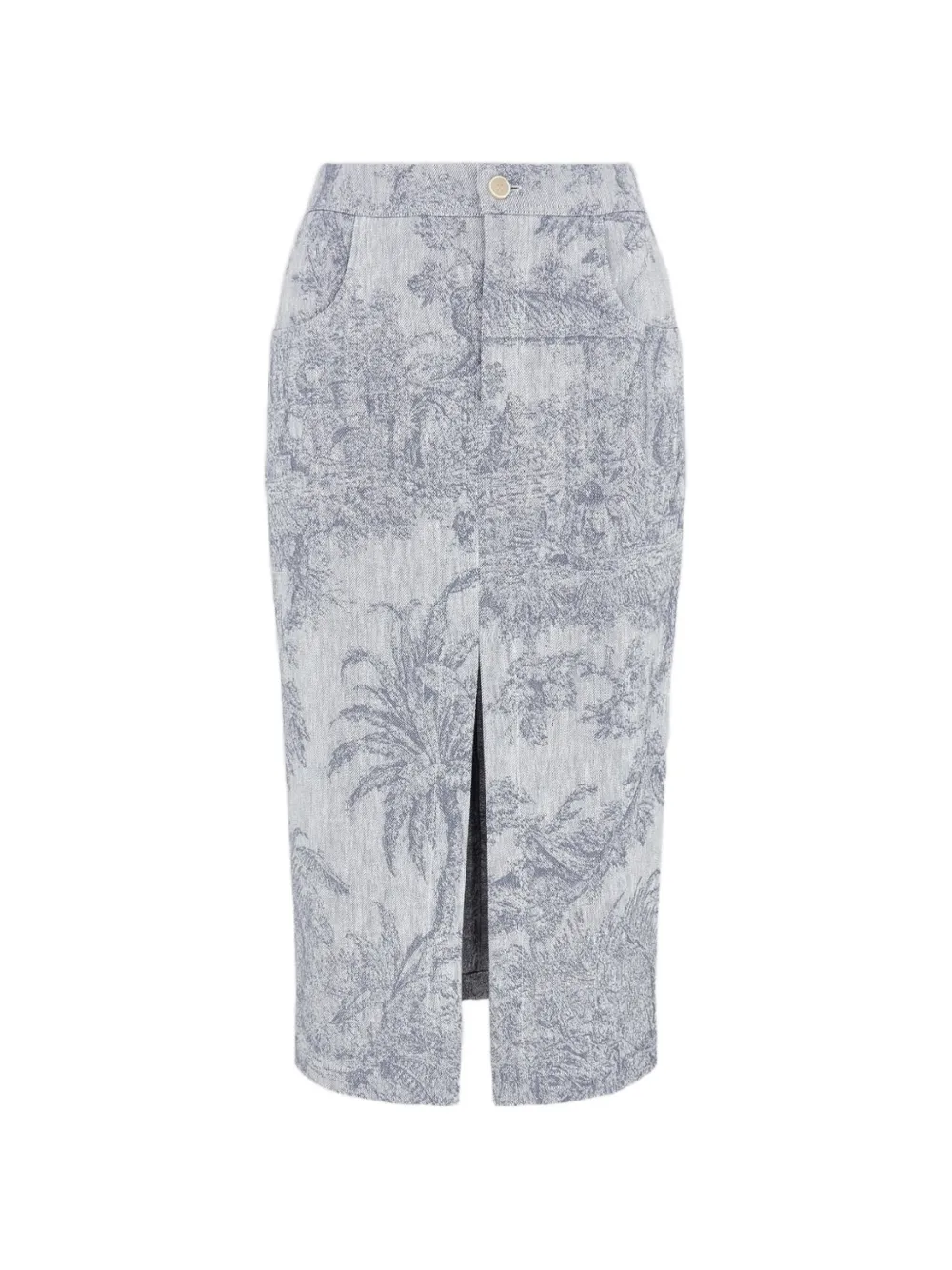 Lorena Antoniazzi Slit Floral Print Skirt In Blue