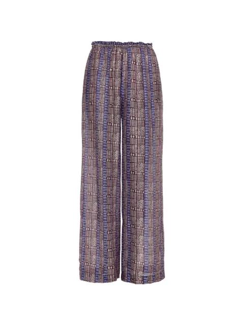Devotion elastic-waist patterned trousers
