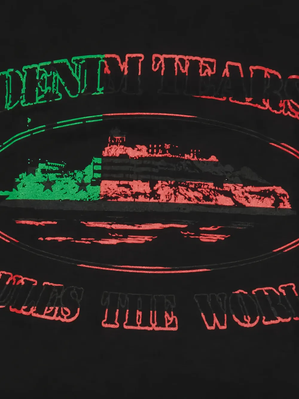 CORTEIZ x Denim Tears Alcatraz T-shirt Zwart