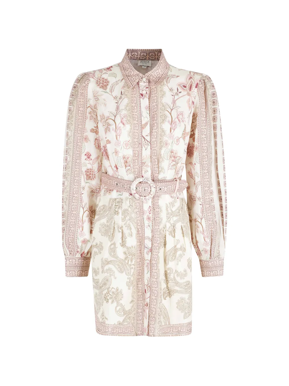 Hemant And Nandita Dani belted-floral shirtdress - Toni neutri
