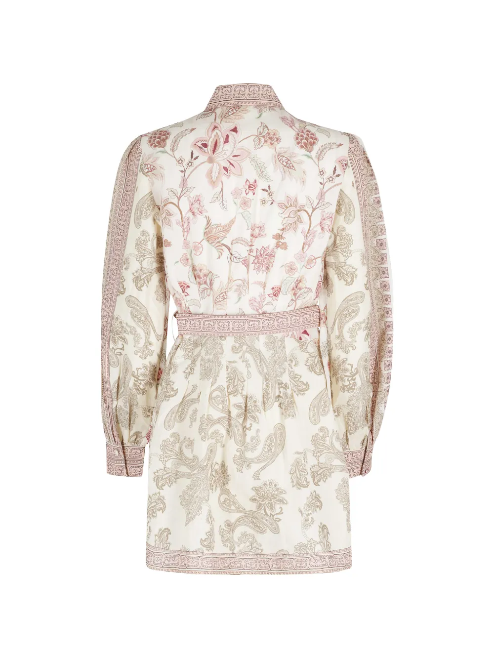Hemant And Nandita Dani blousejurk met ceintuur en bloemenprint Beige