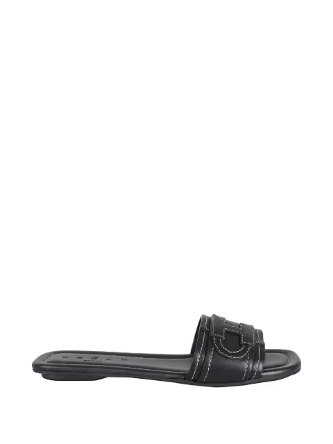 Hogan H685 contrast-stitch H logo sandals
