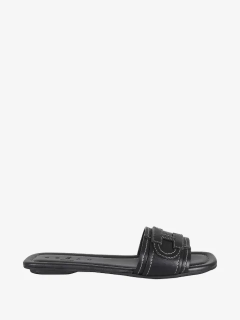 Hogan H685 contrast-stitch H logo sandals