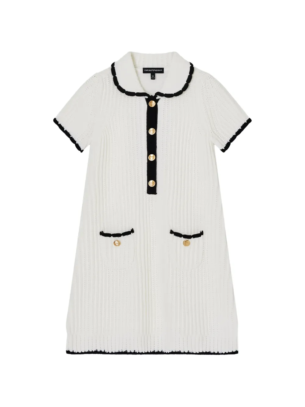Emporio Armani Kids button collared dress - Bianco