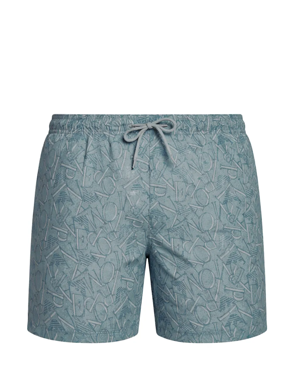 Emporio Armani drawstring printed swim shorts - Blu