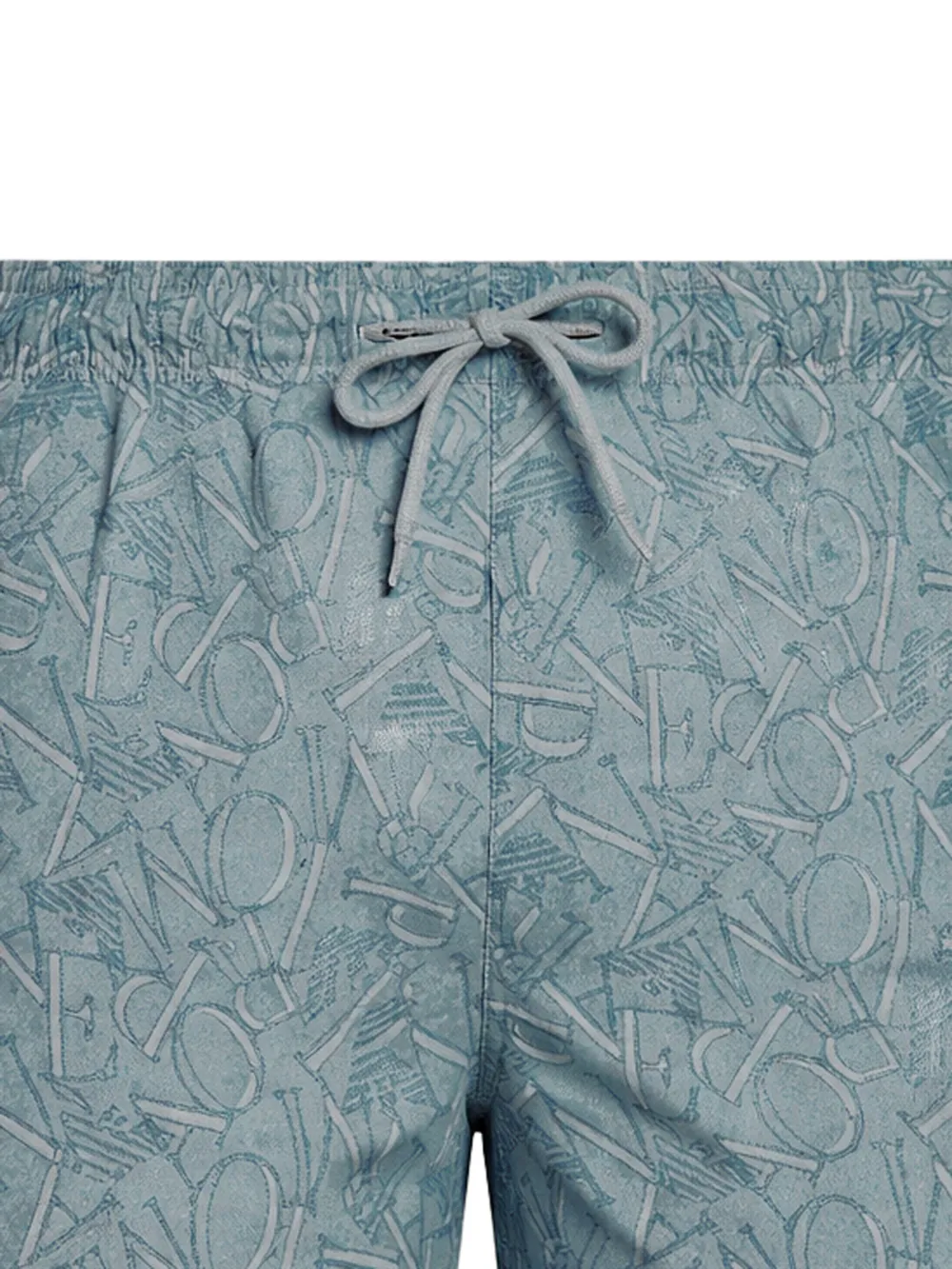 Emporio Armani Zwembroek met trekkoord en print Blauw
