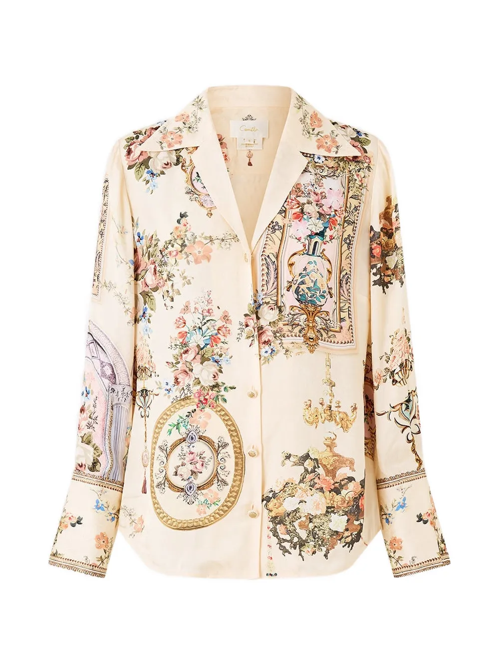 Camilla floral pyjama shirt - Nude