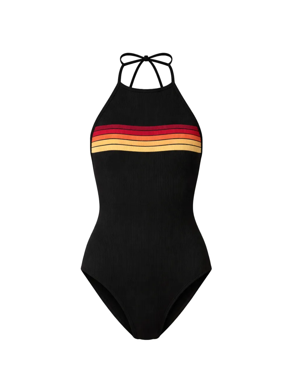 Osklen ribbed striped halter swimsuit - Schwarz