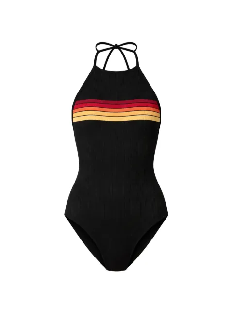 Osklen ribbed striped halter swimsuit