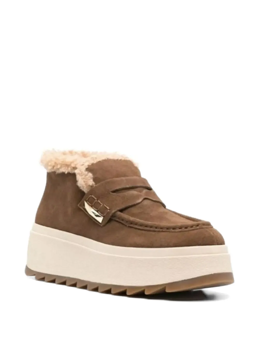 Ash Sneakers van imitatiebont met plateauzool Bruin