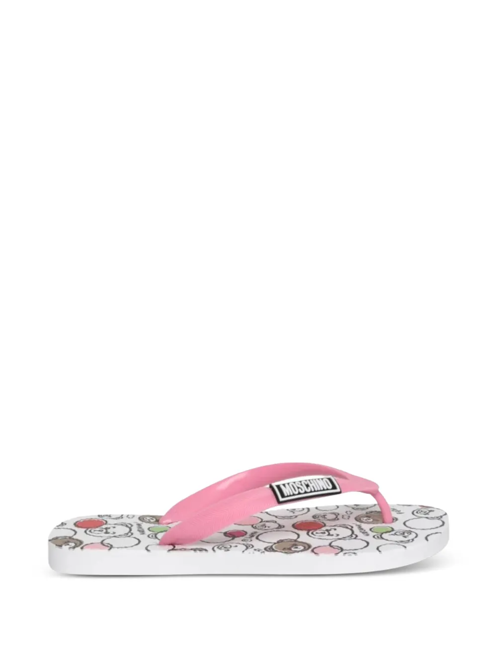 Moschino Kids Teenslippers met stripprint Roze