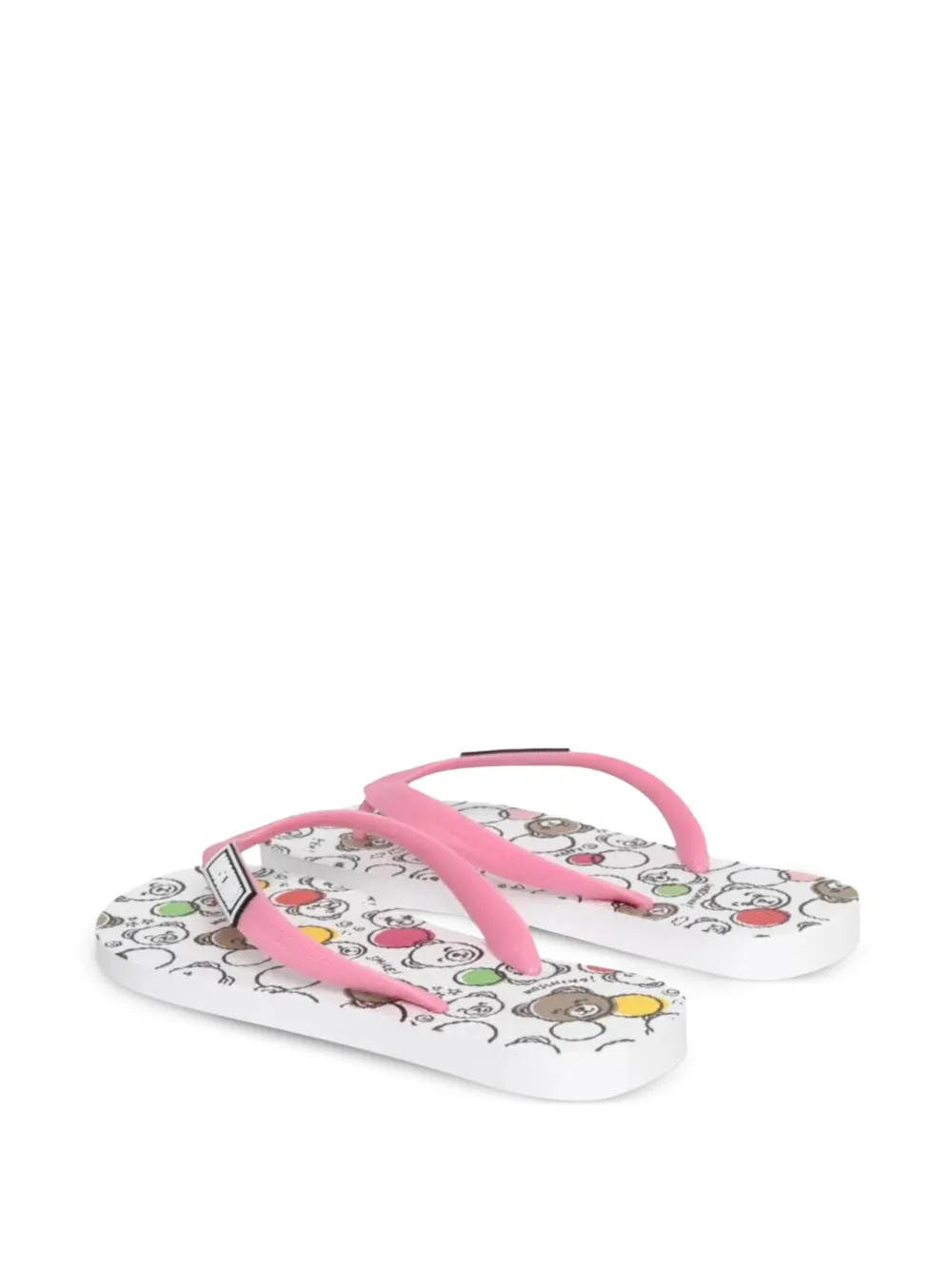 Moschino Kids Teenslippers met stripprint Roze