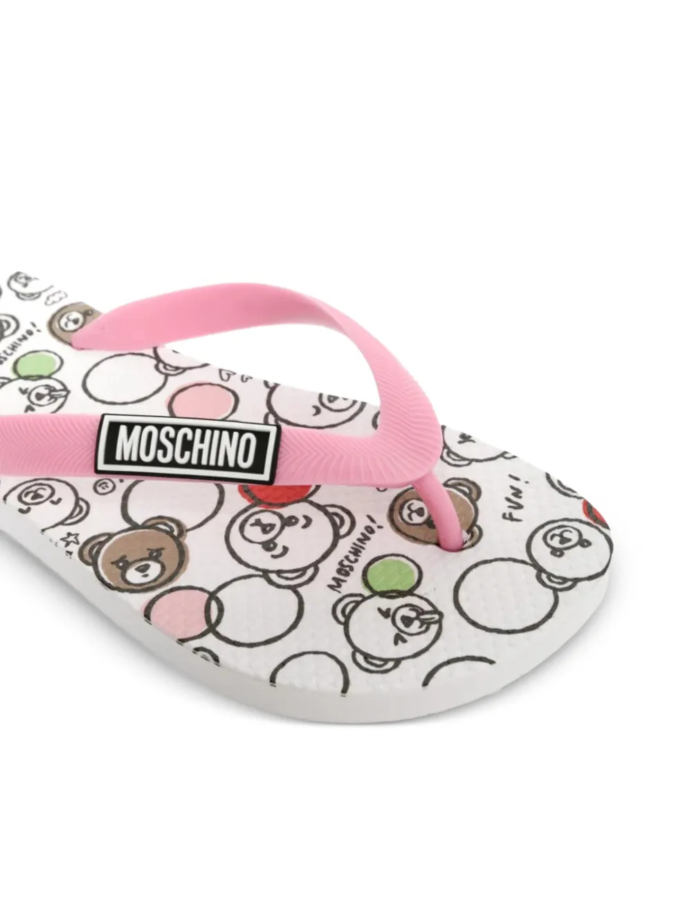 Moschino Kids Teenslippers met stripprint Roze