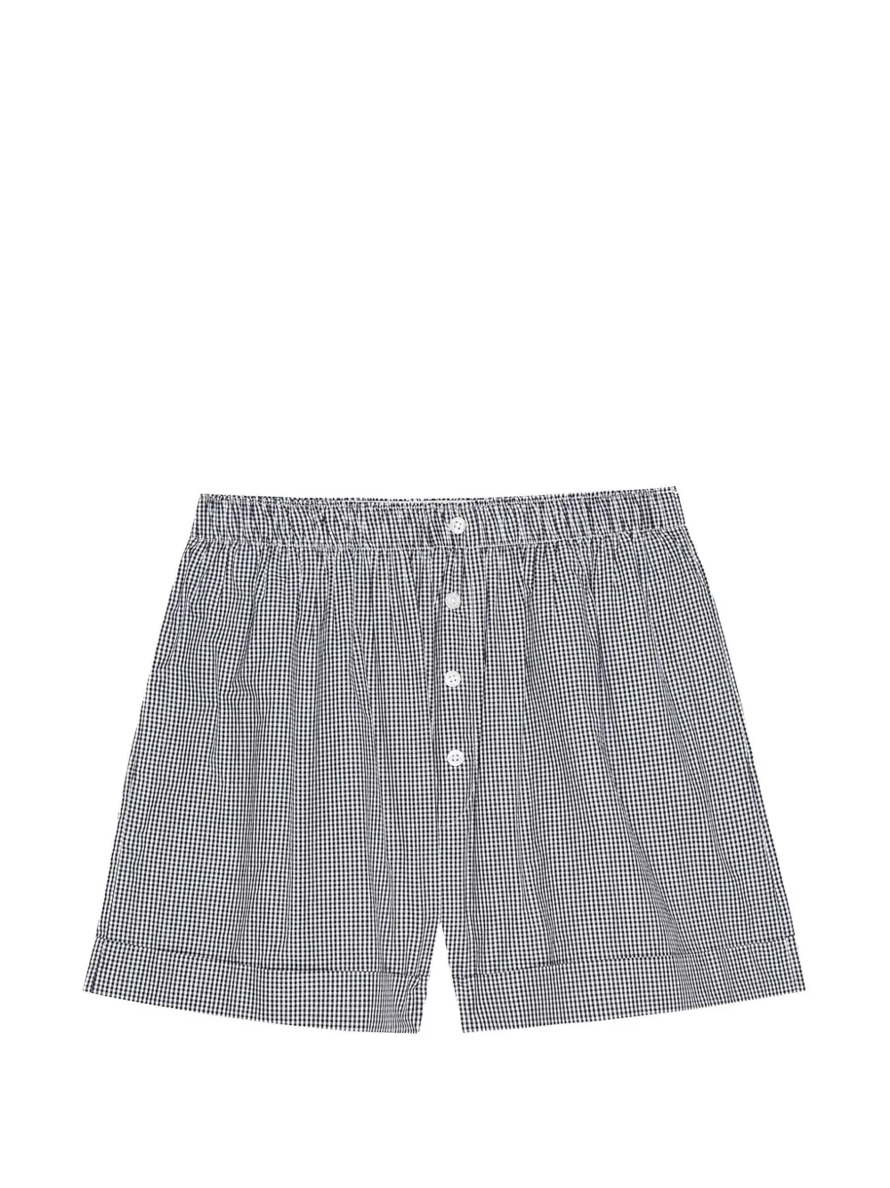 The Great. button gingham shorts - Black