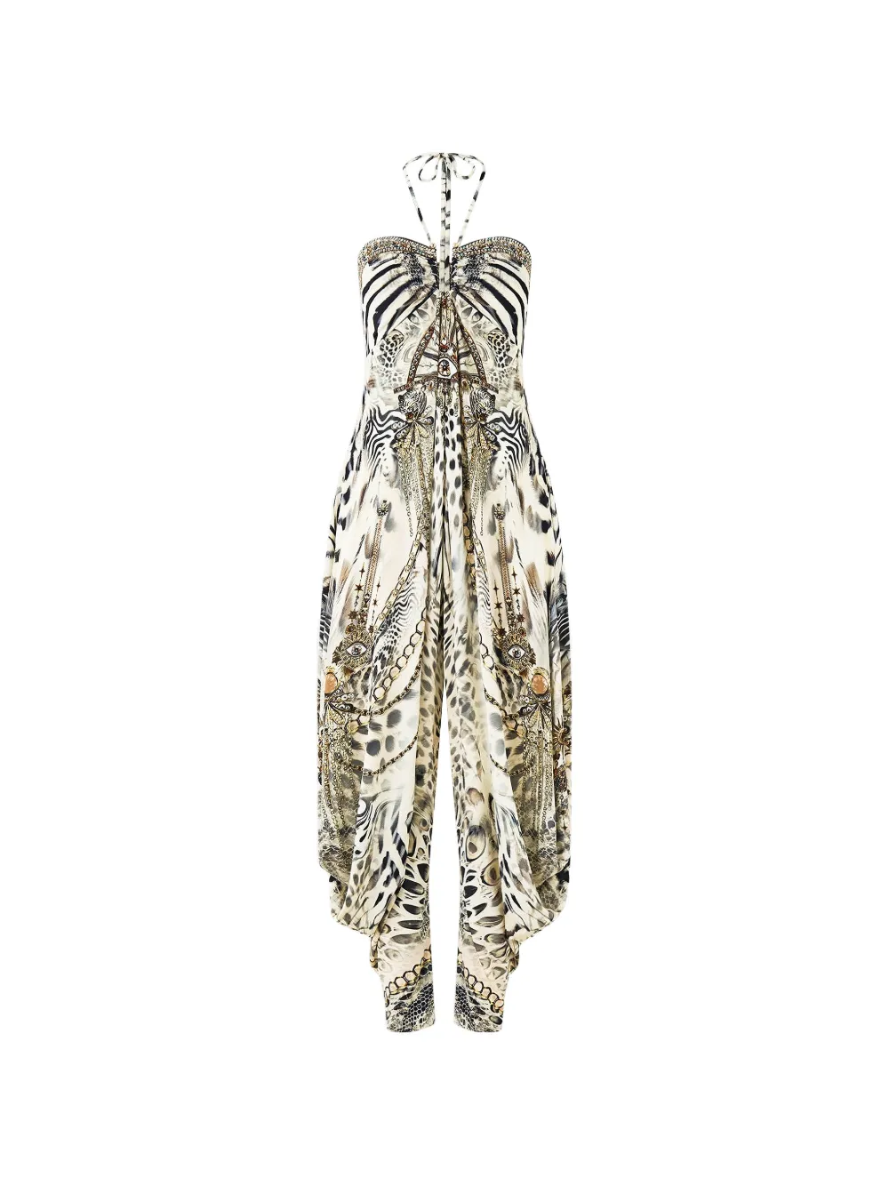 Camilla draped hardware jumpsuit - Toni neutri