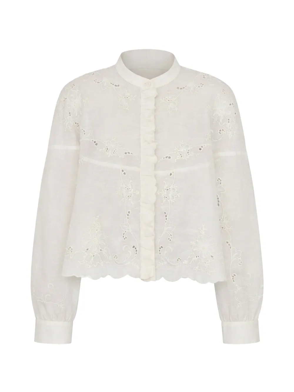 Antik Batik ruffled embroidery shirt - Toni neutri