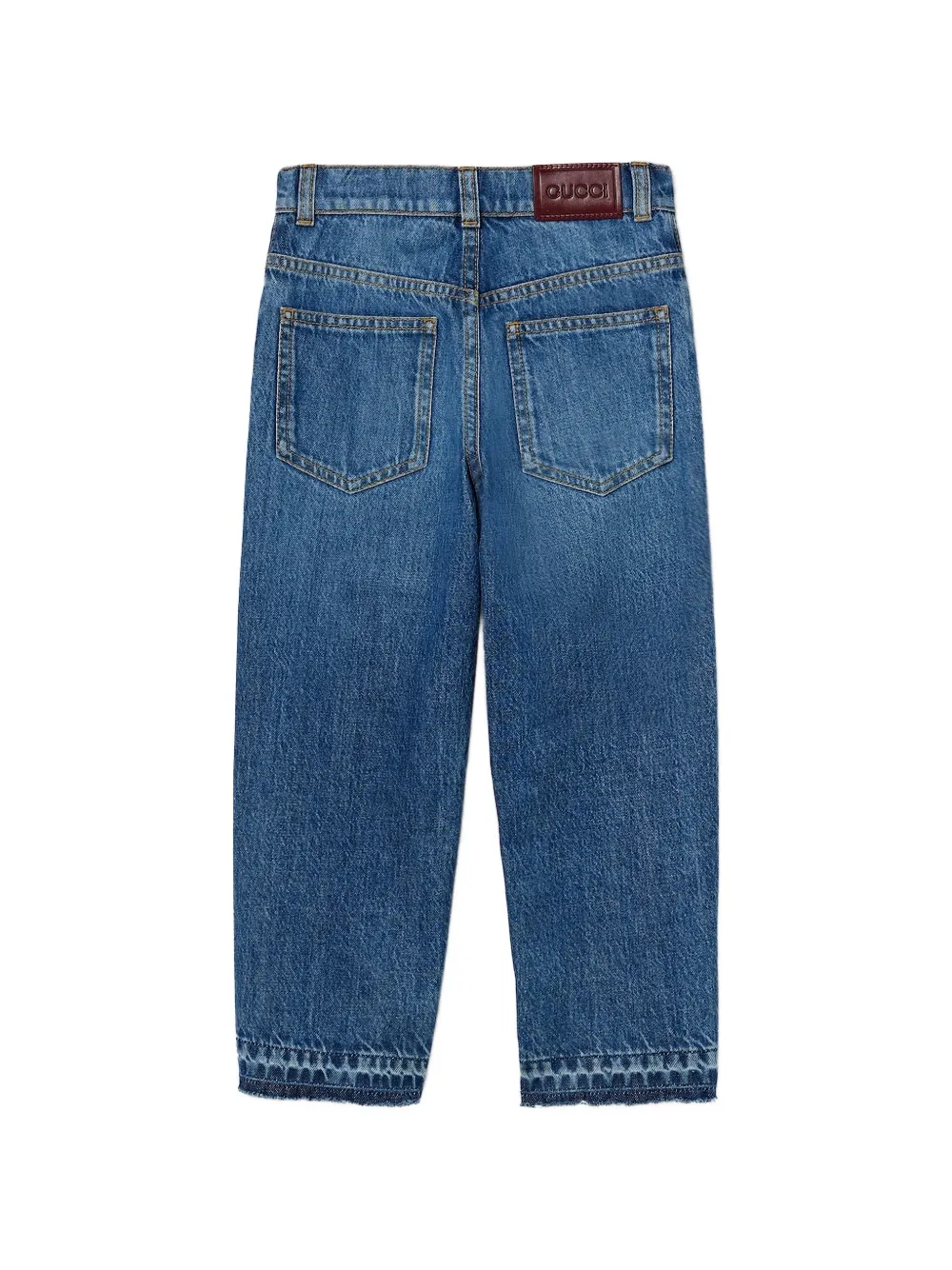 Gucci Kids Gebleekte denim jeans Blauw