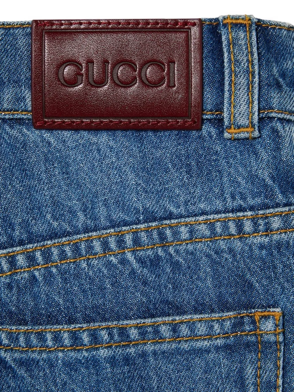Gucci Kids Gebleekte denim jeans Blauw