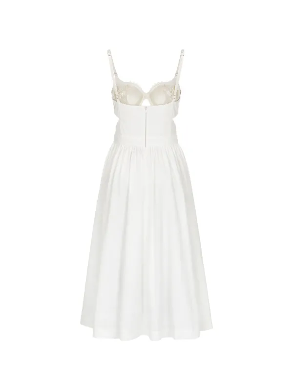 PatBO Beaded Cutout Dress | White | FARFETCH AO