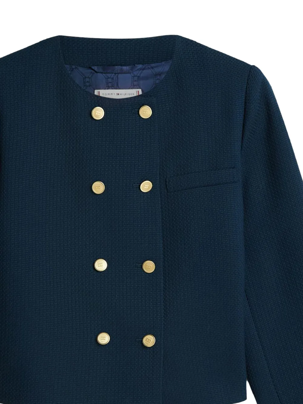 Tommy Hilfiger Jack met ronde hals en knoop Blauw
