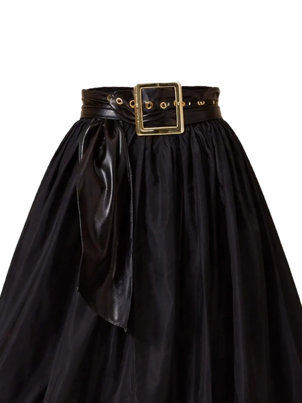 GIADA CURTI Gelaagde maxi-rok met ceintuur Zwart