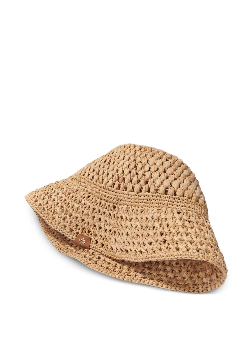 Maje Raffia vissershoed met patch Beige