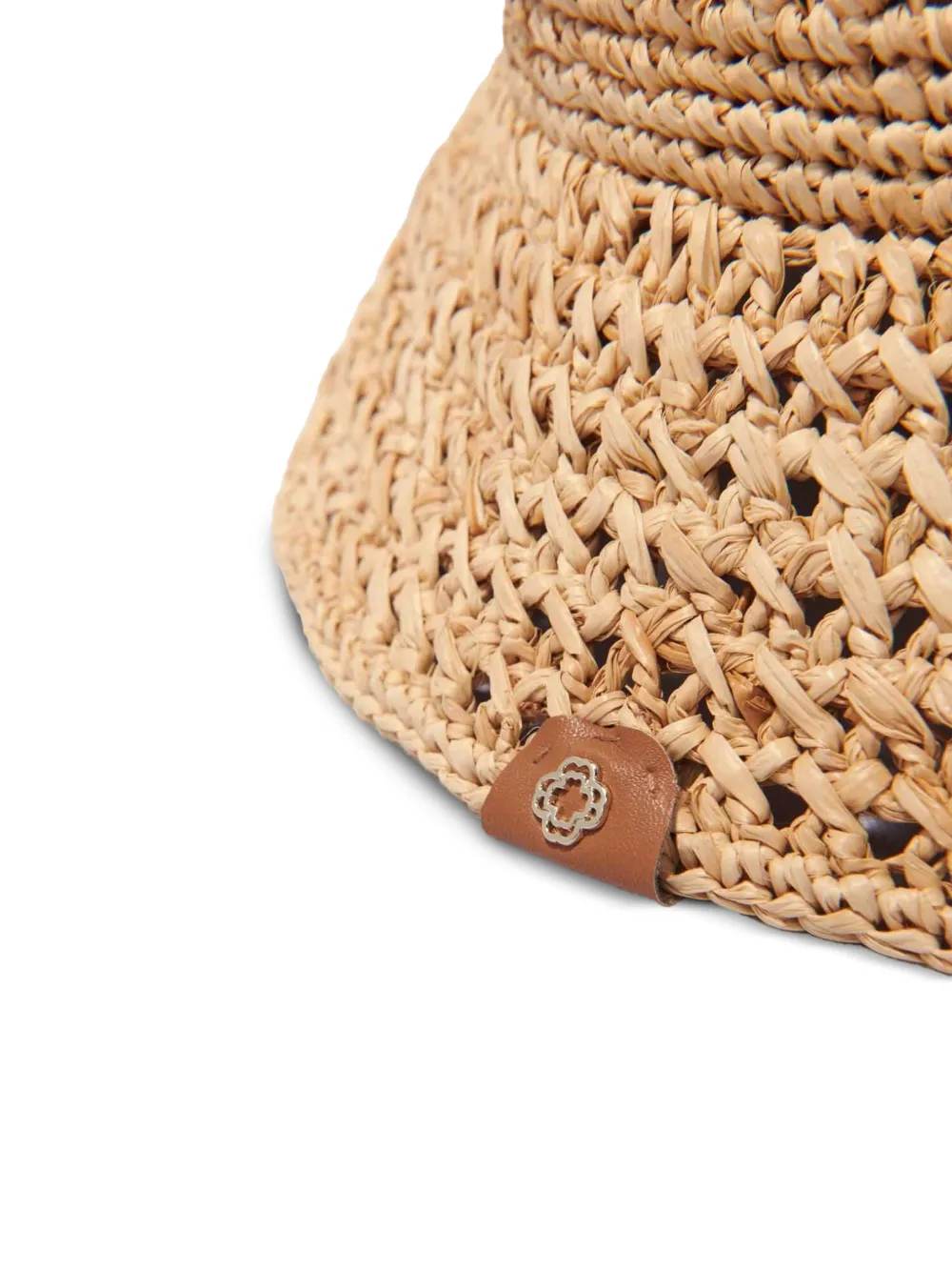 Maje Raffia vissershoed met patch Beige