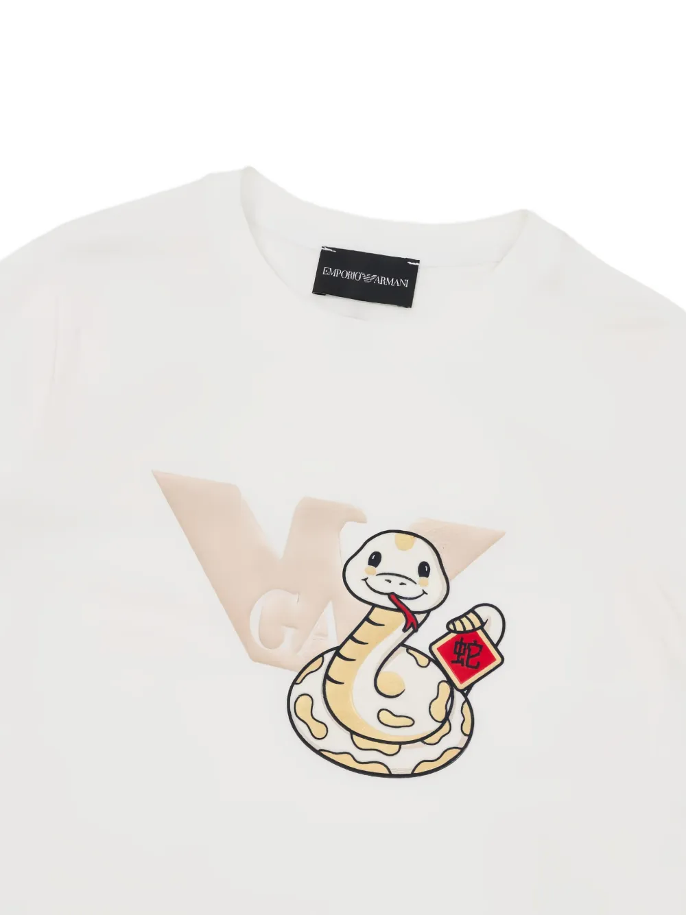 Emporio Armani Kids T-shirt met borduurwerk Wit