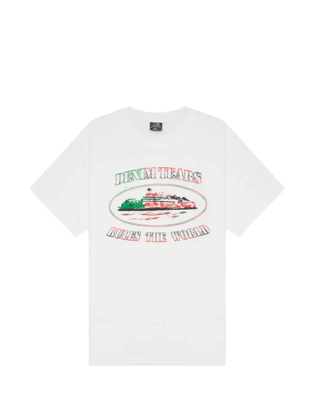 CORTEIZ x Denim Tears Alcatraz graphic-print T-shirt – White