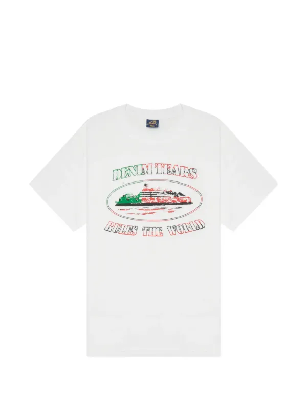 CORTEIZ x Denim Tears Alcatraz graphic-print T-shirt | White