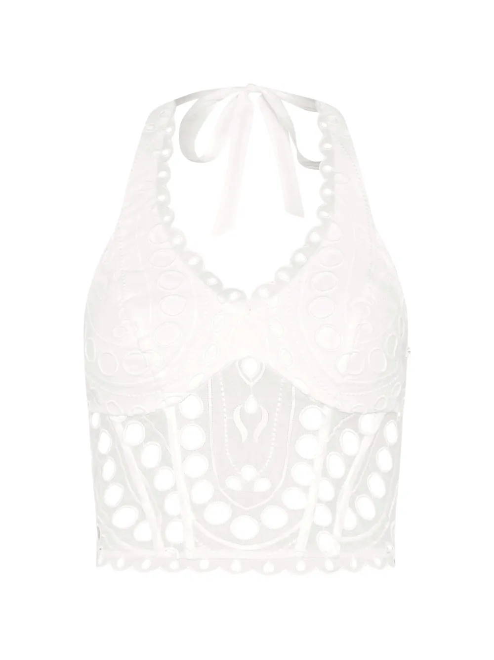 Charo Ruiz Ibiza scalloped halterneck top - Bianco