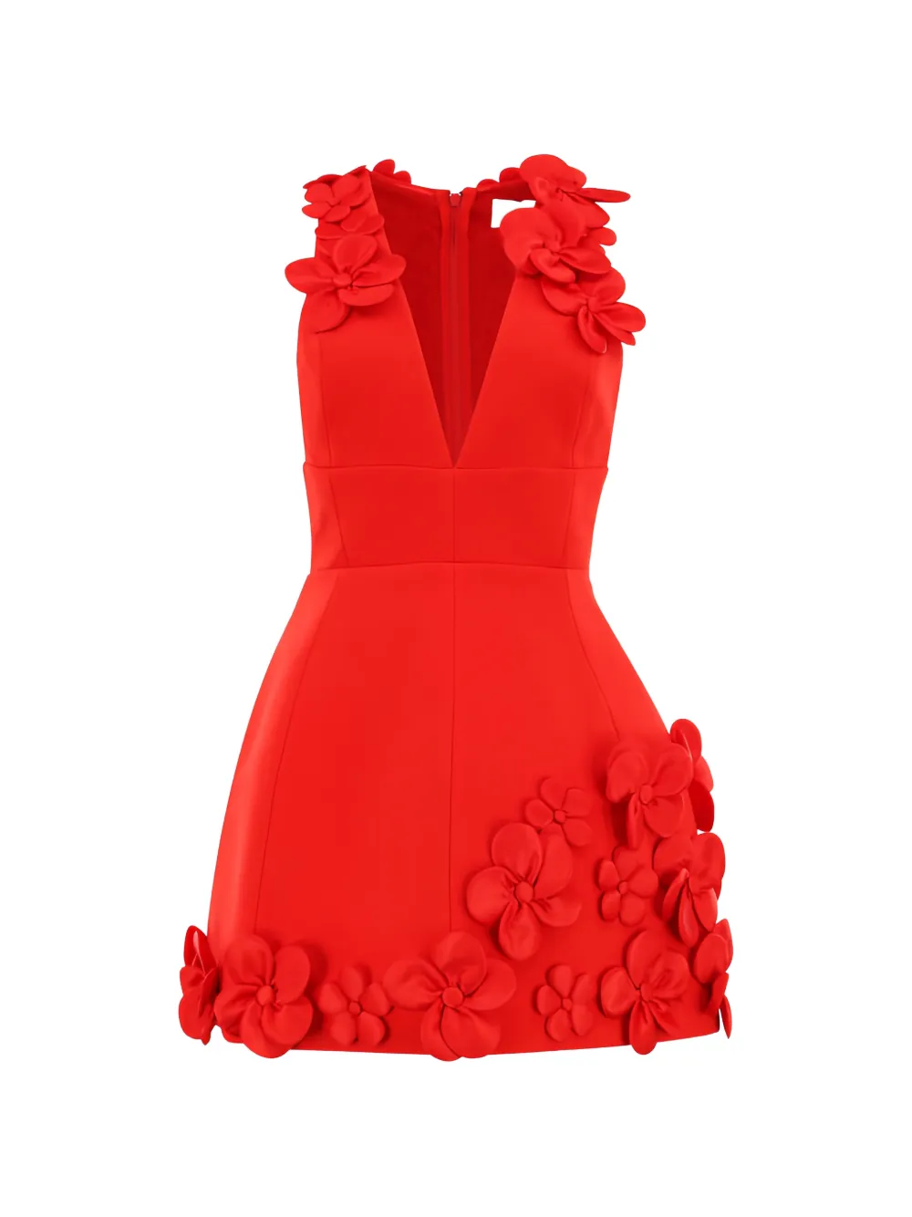 Bronx and Banco Estelle floral-appliqué mini dress - Rosso