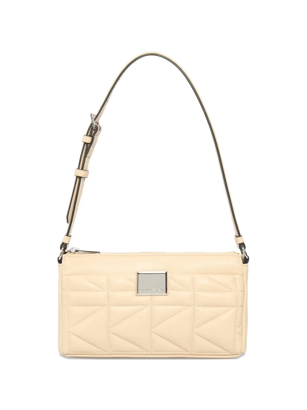 Karl Lagerfeld quilted logo shoulder bag - Toni neutri