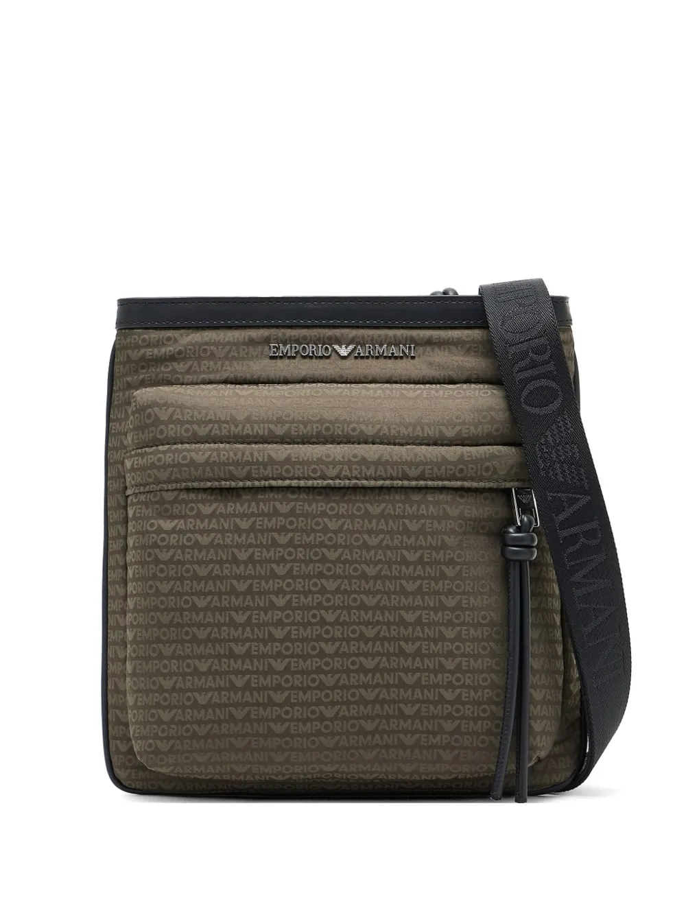 Emporio Armani logo-pattern shoulder bag - Grigio