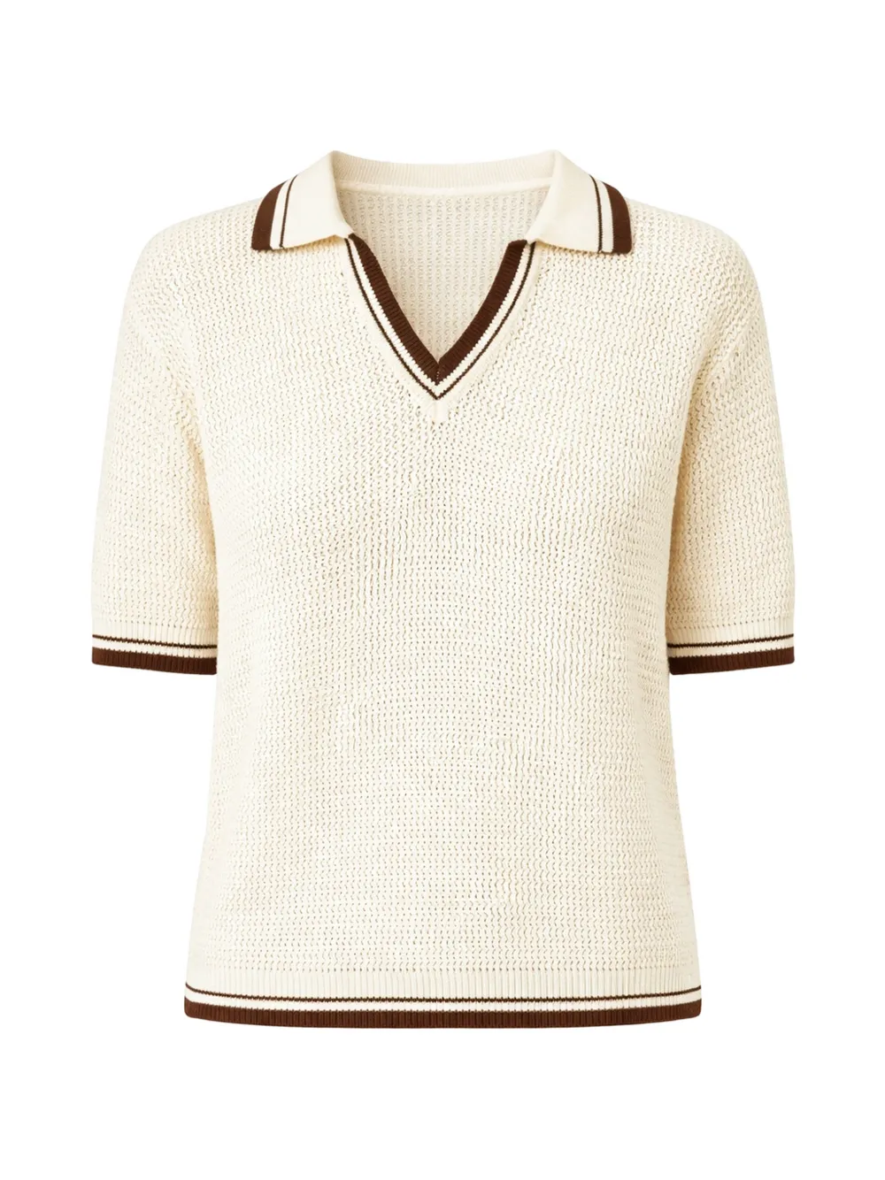 Marella ribbed polo shirt - Bianco