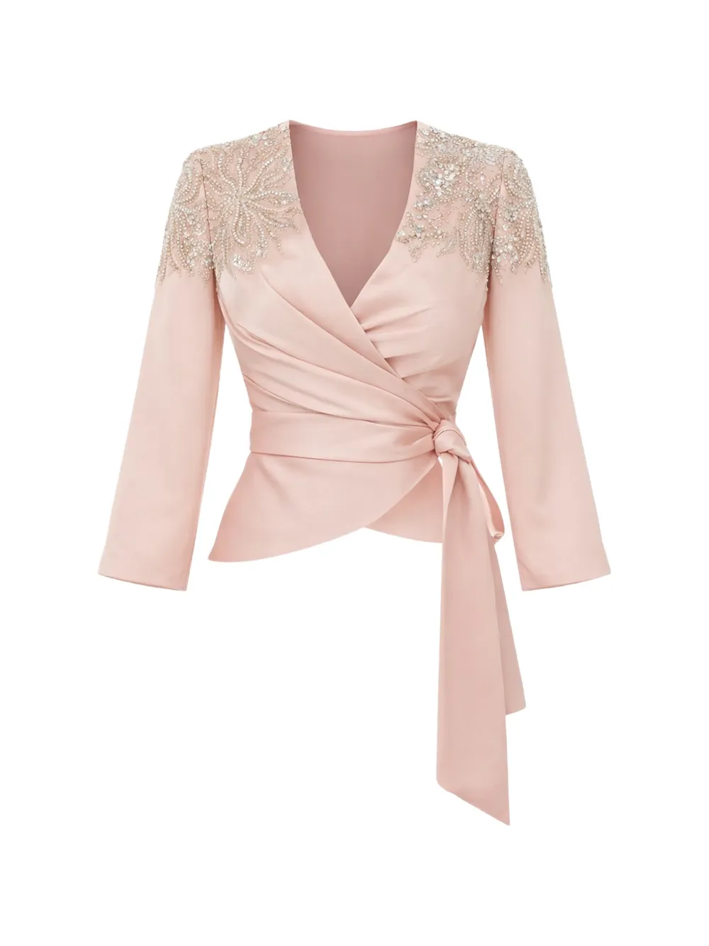 Maestri beaded wrap blouse - Rosa