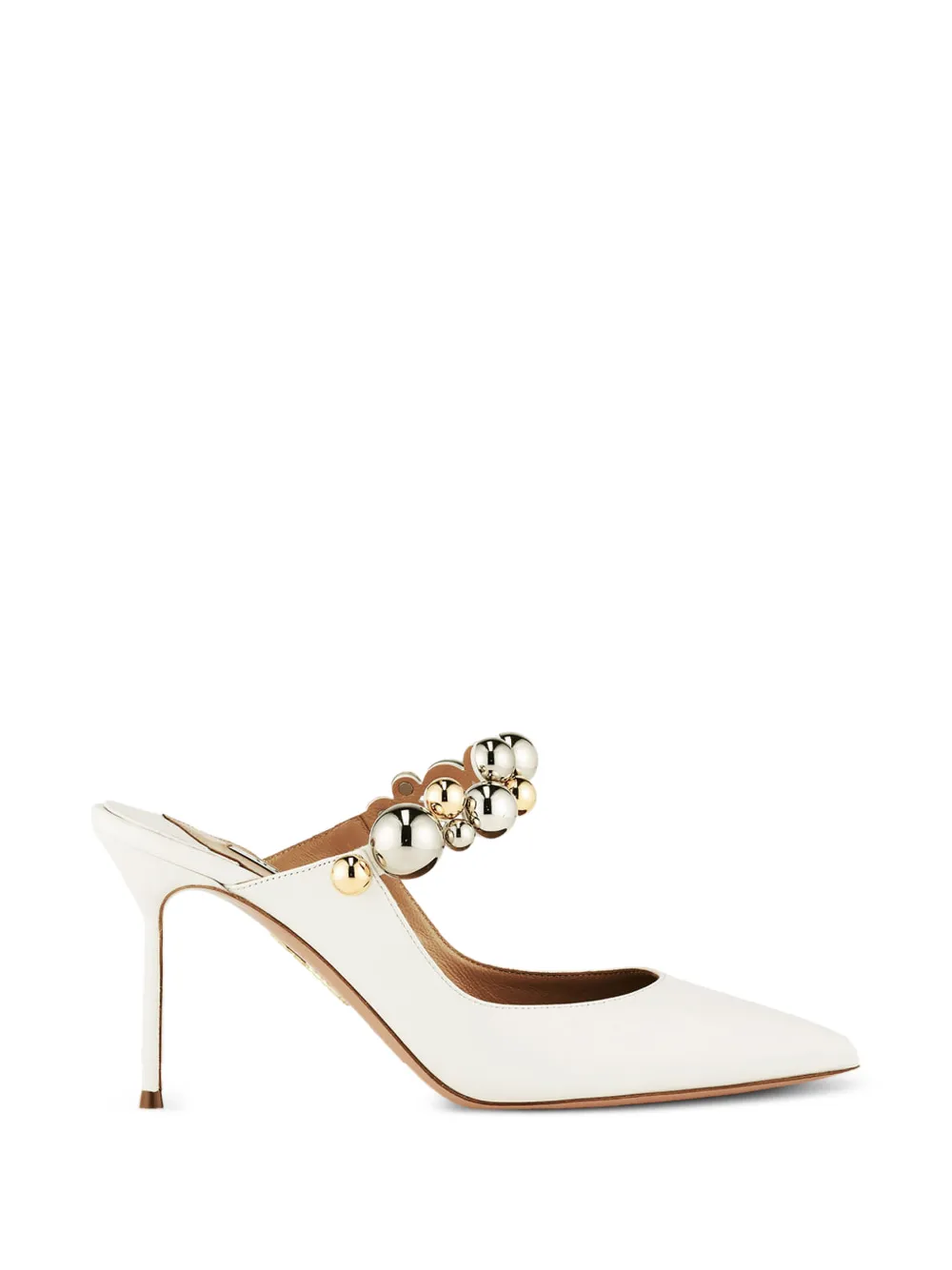 Aquazzura stud pointed mules Wit
