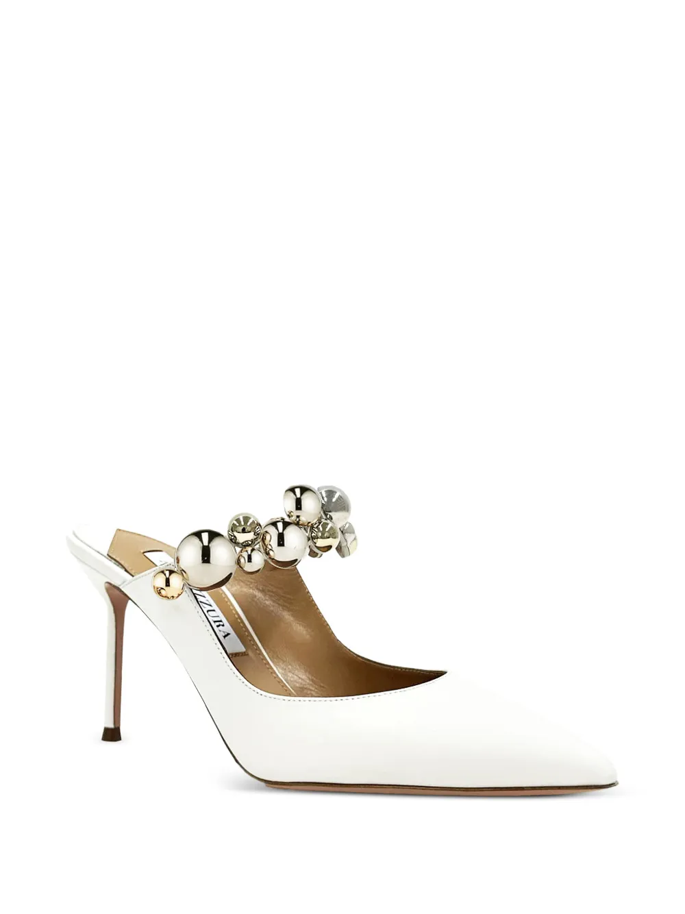 Aquazzura stud pointed mules Wit