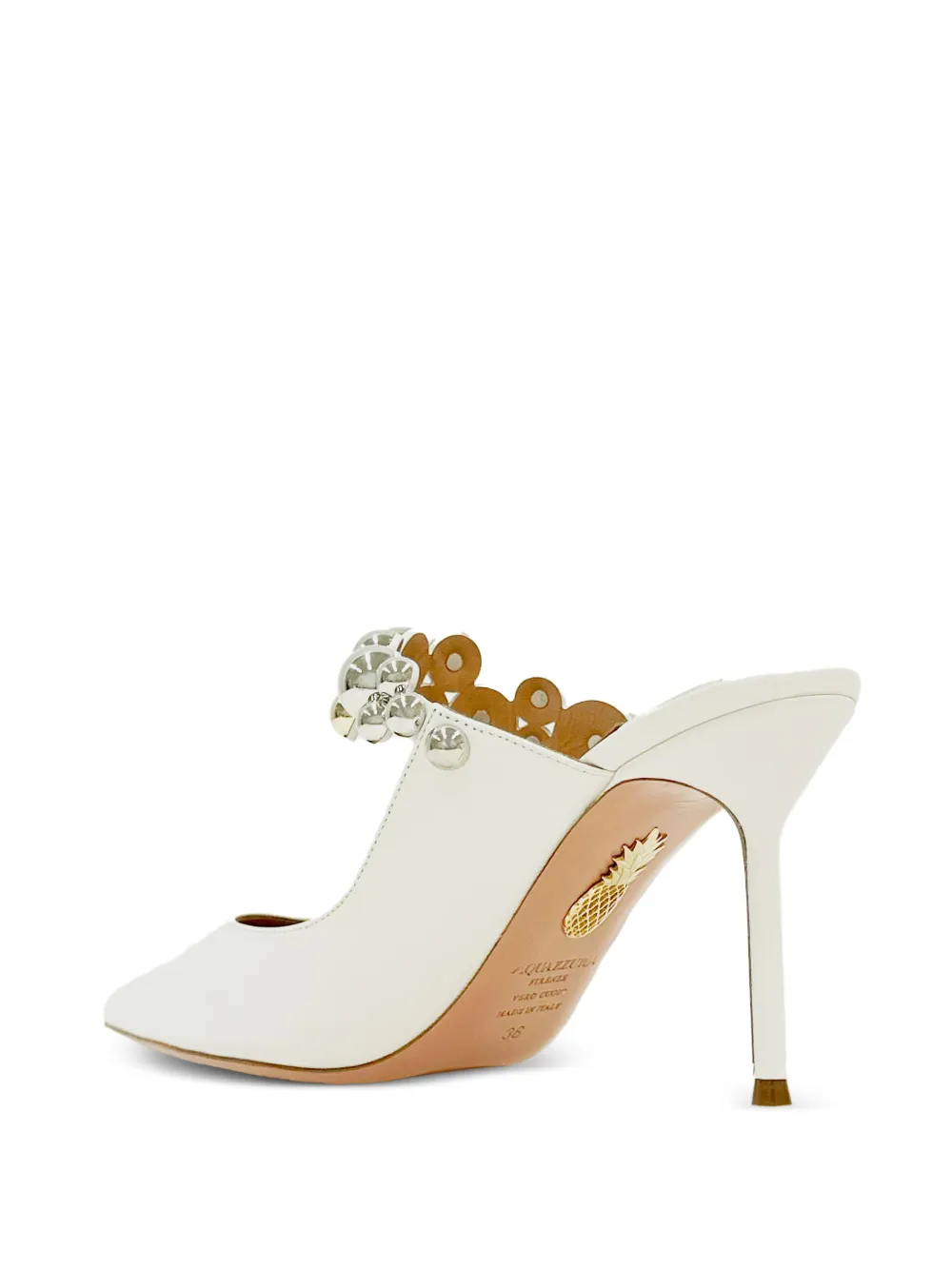 Aquazzura stud pointed mules Wit