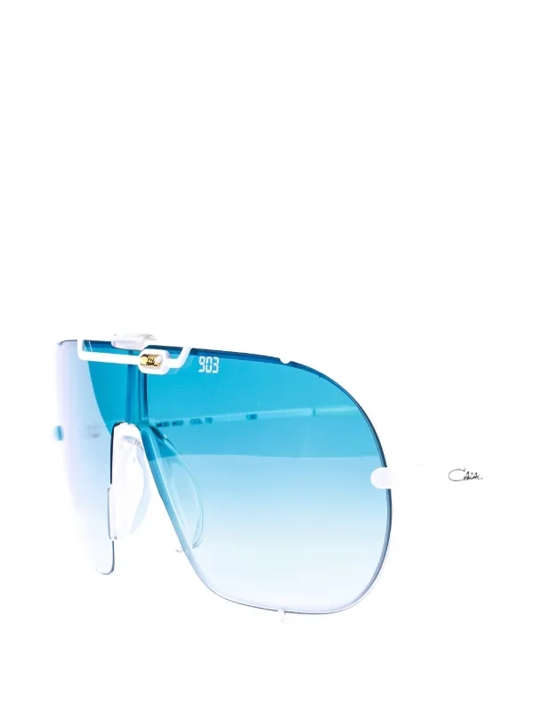 Cazal ブローライン グラデーション サングラス | ホワイト | FARFETCH JP