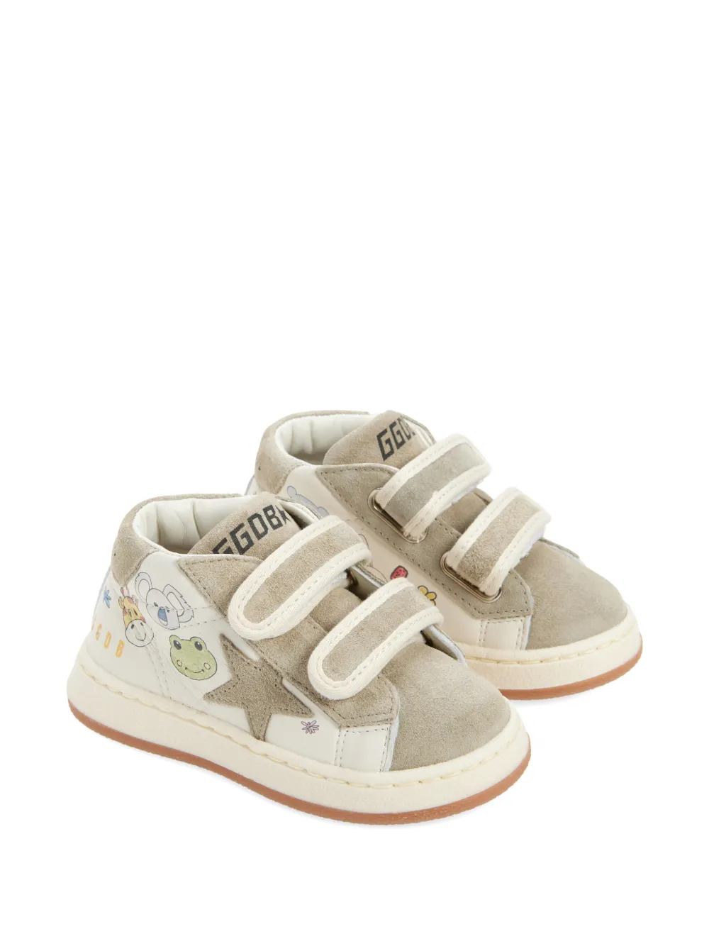 Golden Goose Sneakers met klittenband en ster Beige