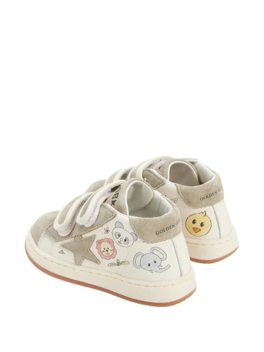 Golden Goose Sneakers met klittenband en ster Beige