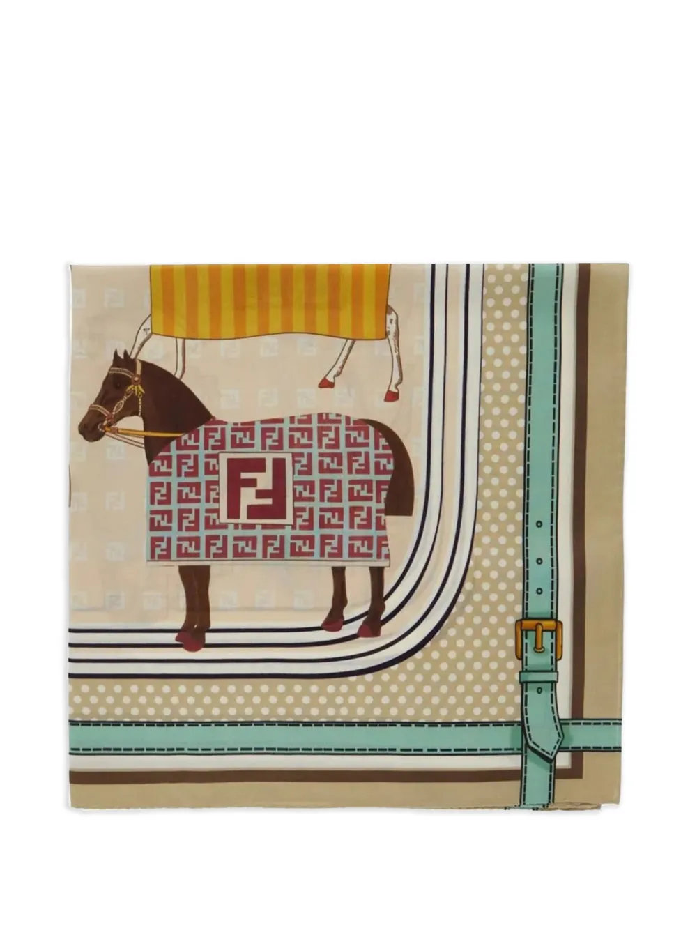 Fendi Kids patterned scarf - Toni neutri