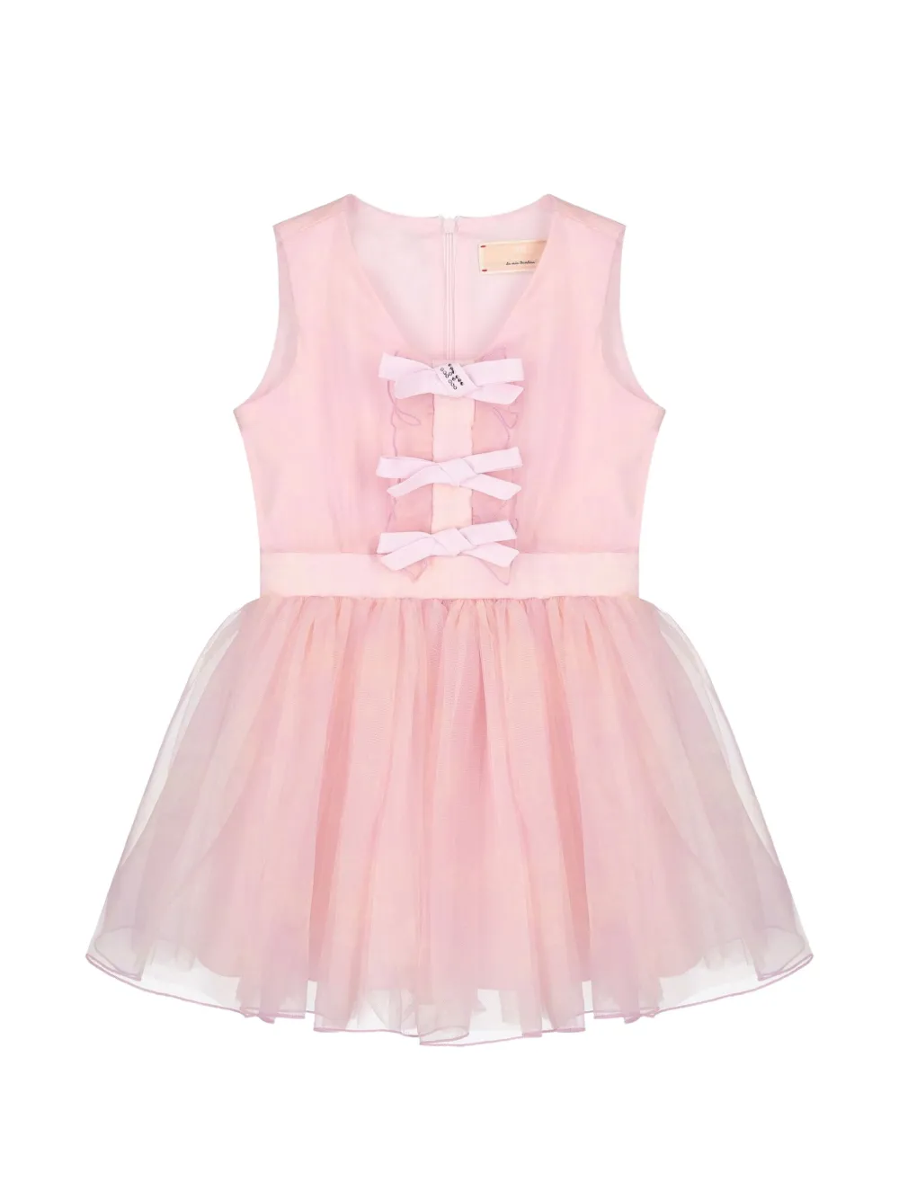 Elisabetta Franchi Kids bow-embellished tulle dress - Rosa