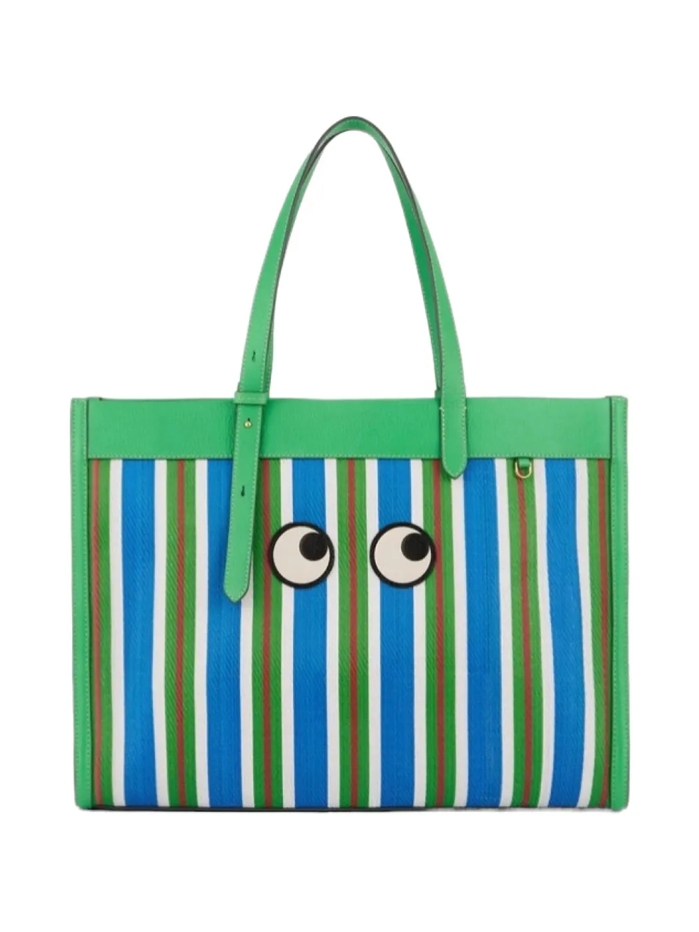 Anya Hindmarch E/W Eyes stripes tote bag - Blu