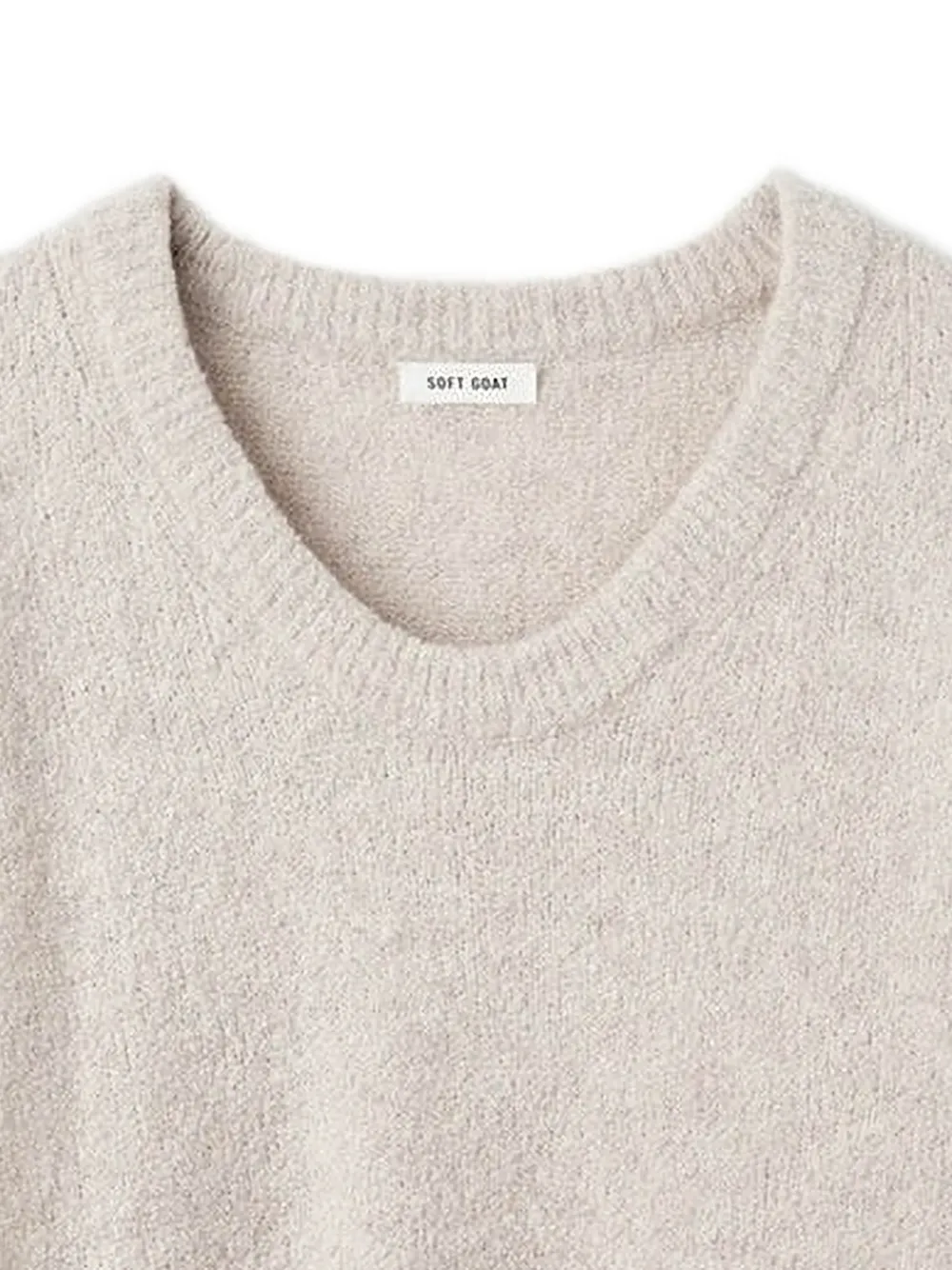 Soft Goat Trui met V-hals Beige