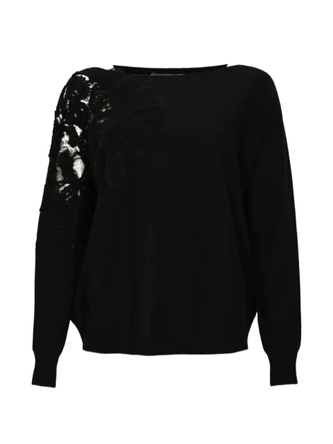 D.Exterior Maglione girocollo con dettaglio in pizzo
