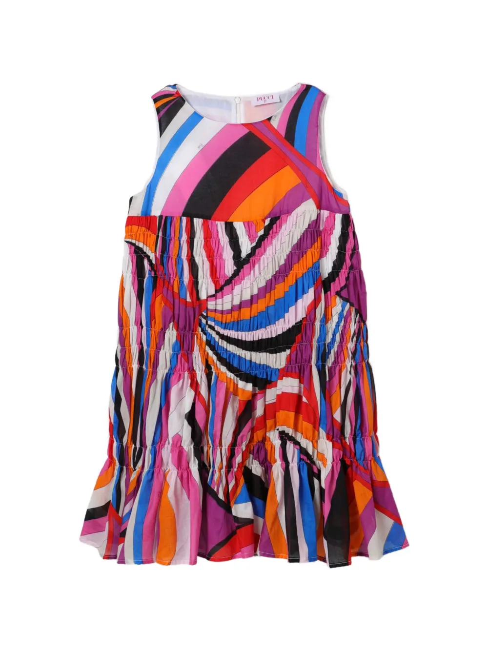 PUCCI Junior Iride-print smocked dress - Rosa